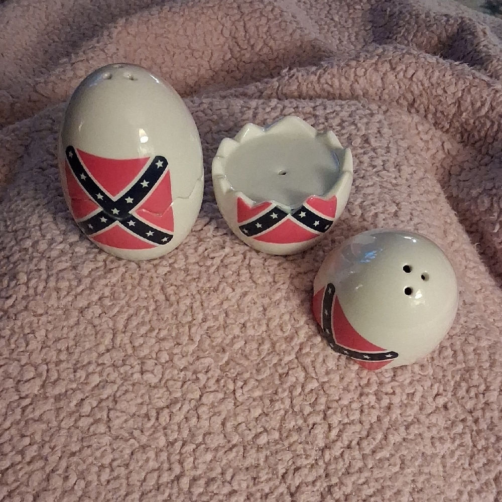 Decorative Ceramic Egg Set with Red and Black Accents